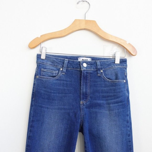 Skinny Jeans Women 26 Denim Ankle Crop Ultra Skinny Mid Rise Hoxton PAIGE Y2K - Picture 2 of 10